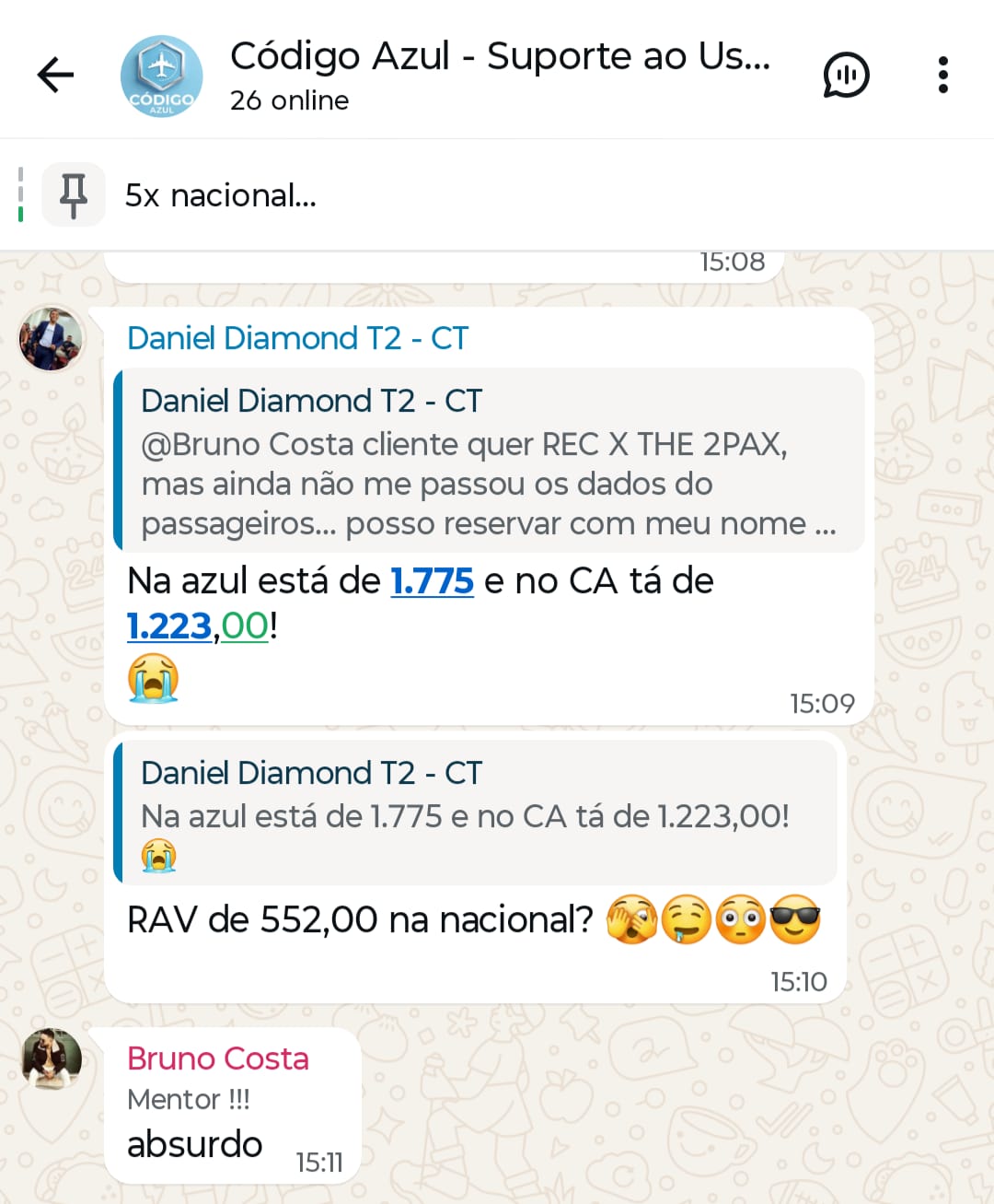 Depoimento Daniel - cotação Azul vs Código Azul